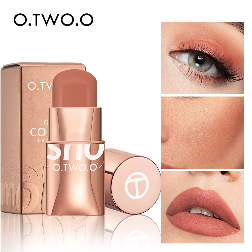 O.TWO.O Lipstick Blush Stick 3-in-1 Eyes Cheek and Lip Tint Waterproof Lightweight Cream Multi Stick Makeup